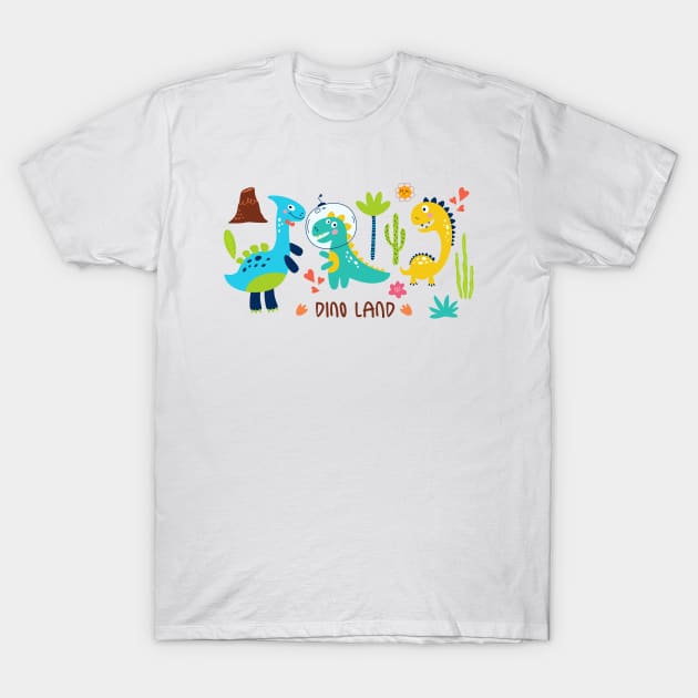 Dino Land T-Shirt by marianbierman